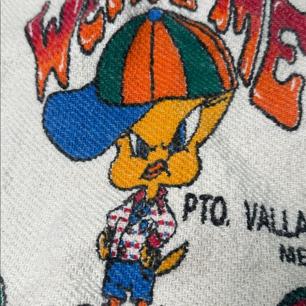 Tweety Bird Beach Bag Backpack “Weave me Awone!” Puerto Vallarta Mexico Souvenir
